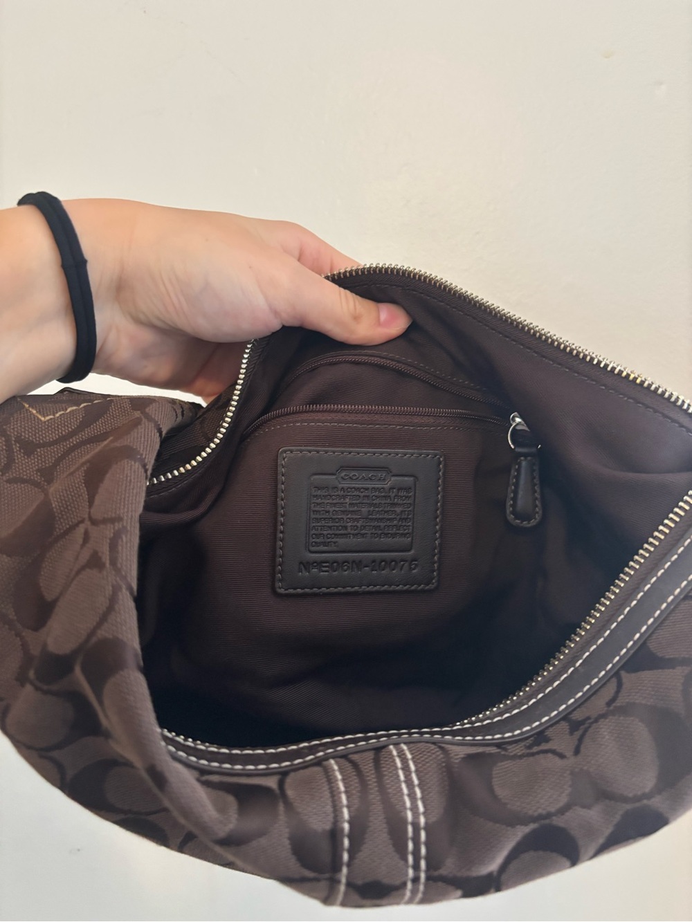 Coach Brown Signature Crescent y2k Shoulder Bag - Gem